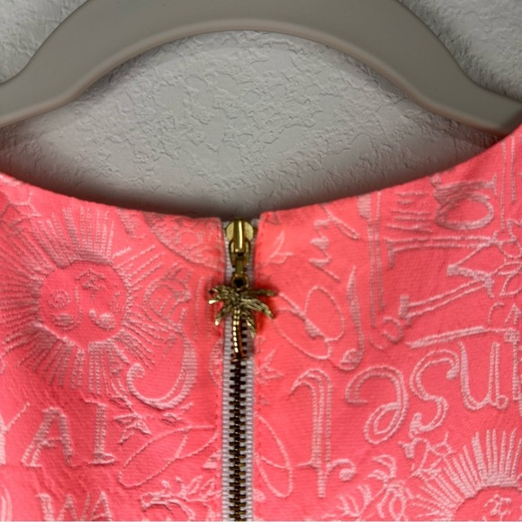 Lilly Pulitzer Pink Peach Word on the Street Liana Jacquard Sheath Dress Size 2 - Picture 4 of 7